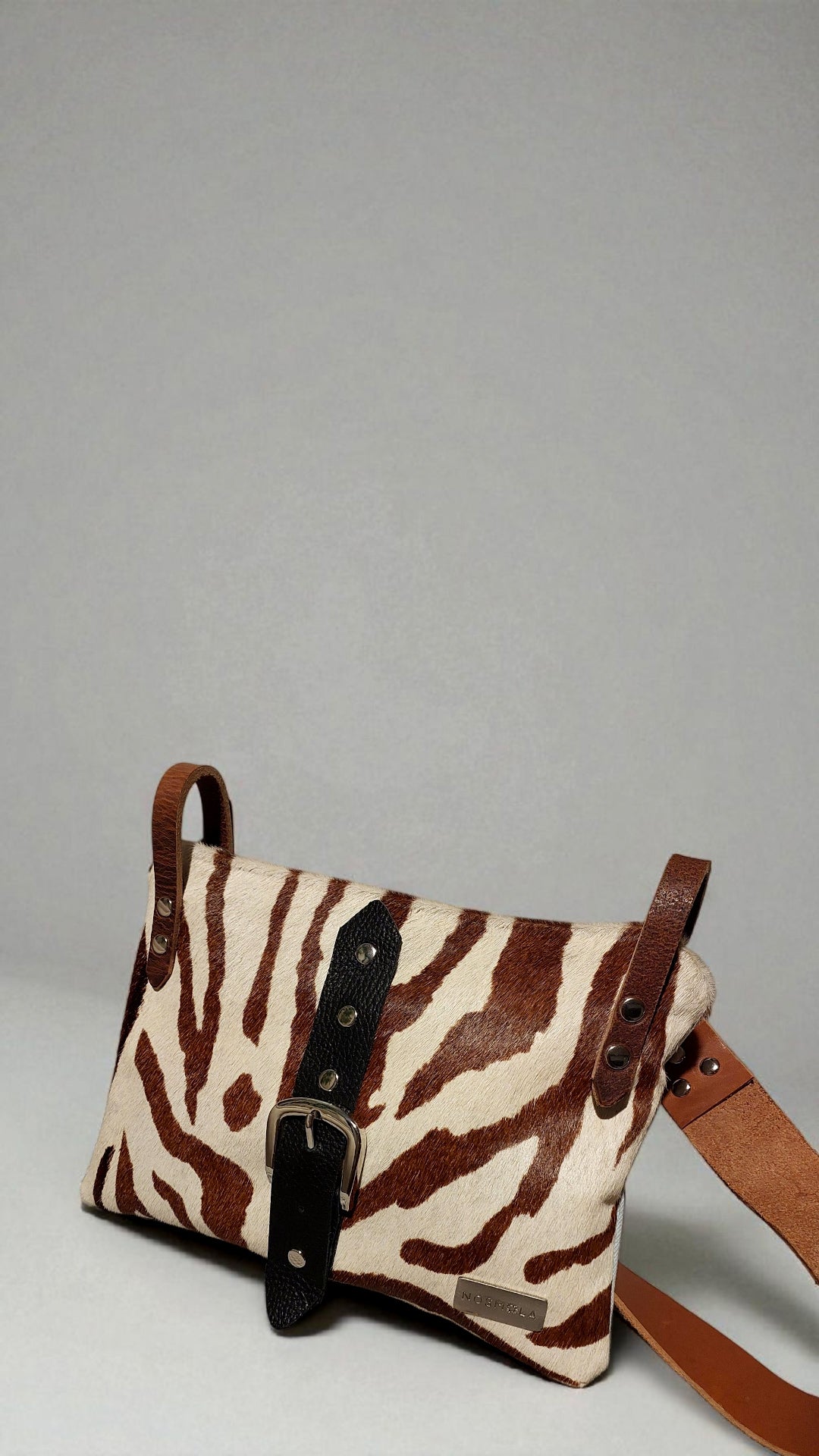 Clutch Cuero Cow Denim