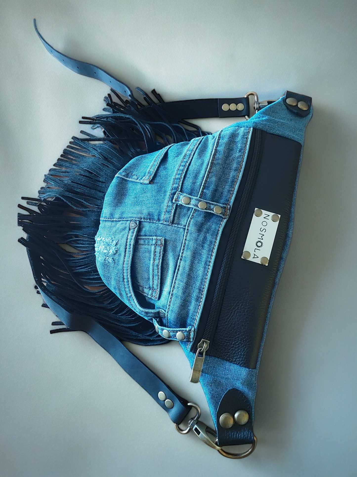 Maxi Banano Flecos Denim
