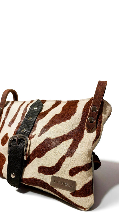 Clutch Cuero Cow Denim