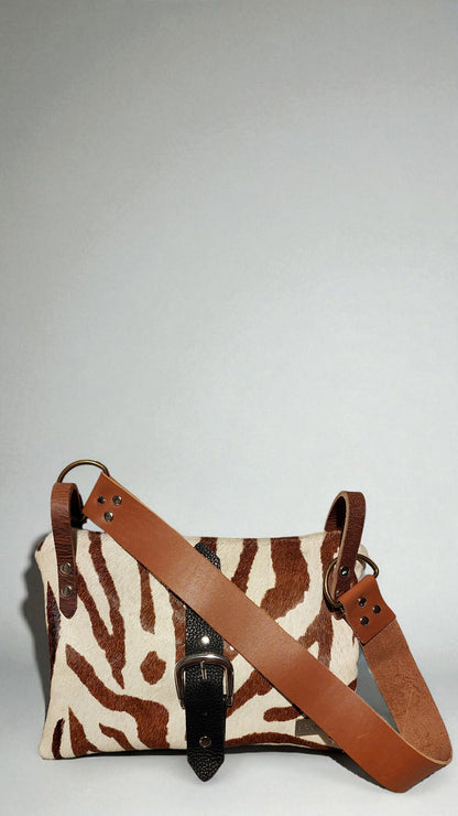 Clutch Cuero Cow Denim