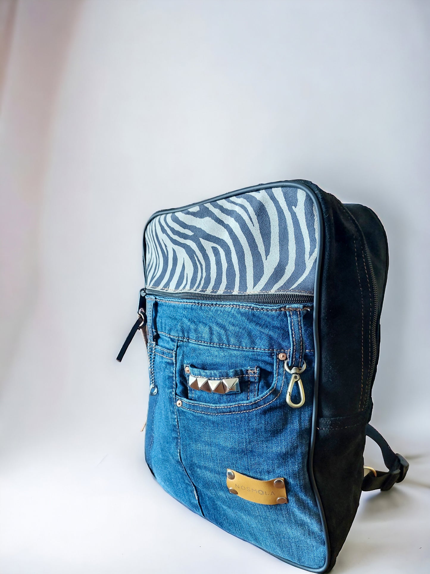 Mini Mochila Cebra Denim