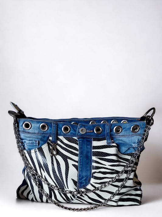 Bolso Toscano Cuero Cebra