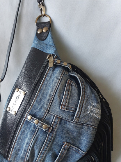 Maxi Banano Flecos Denim