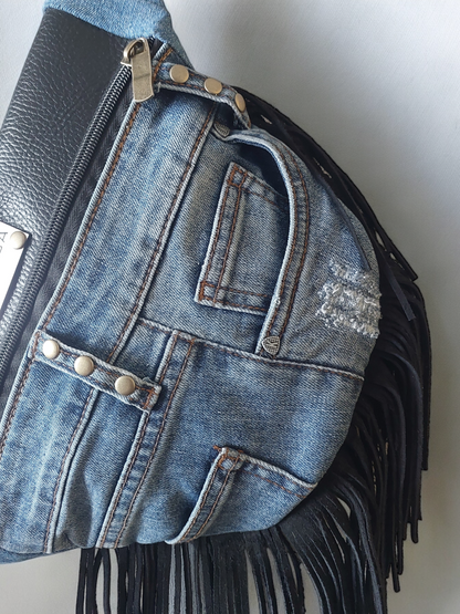 Maxi Banano Flecos Denim