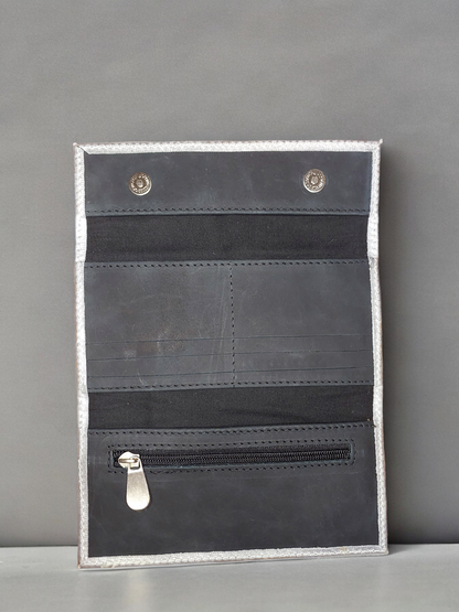 Billetera de cuero plata