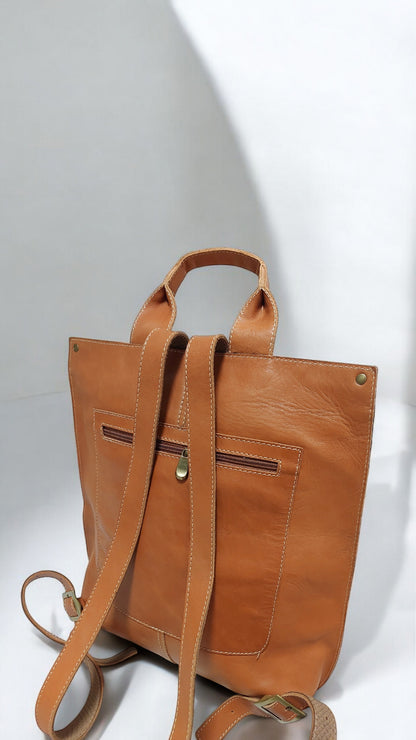 Mochila Florencia Nude Cuero