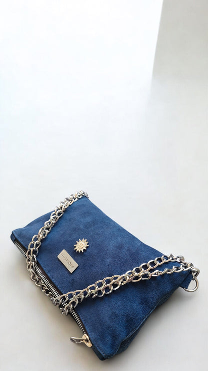 Clutch Cuero Queen Blue