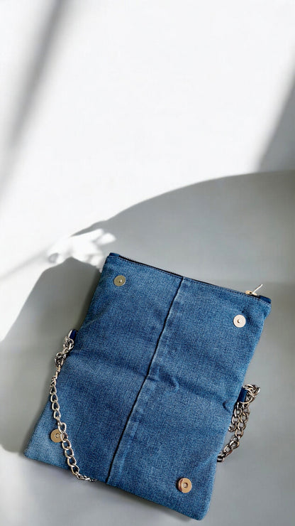 Clutch Cuero Queen Blue
