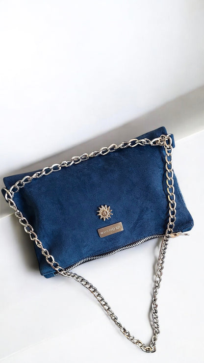 Clutch Cuero Queen Blue